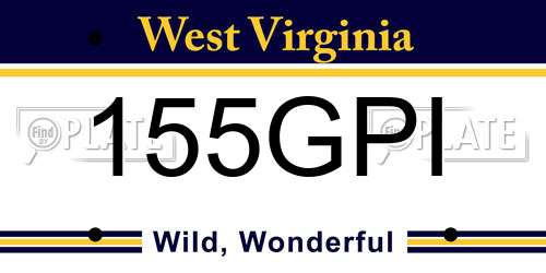 155GPI West Virginia License Plate