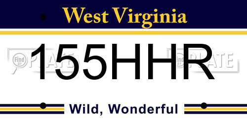 155HHR West Virginia License Plate
