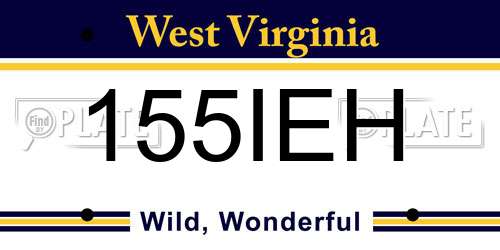 155IEH West Virginia License Plate
