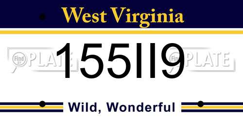 155II9 West Virginia License Plate