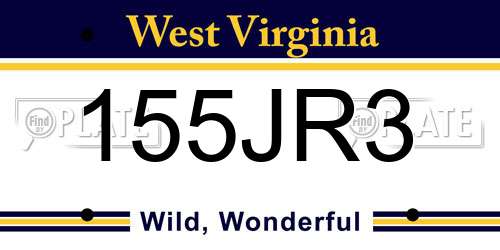 155JR3 West Virginia License Plate