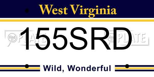 155SRD West Virginia License Plate