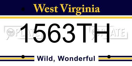 1563TH West Virginia License Plate