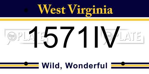 1571IV West Virginia License Plate