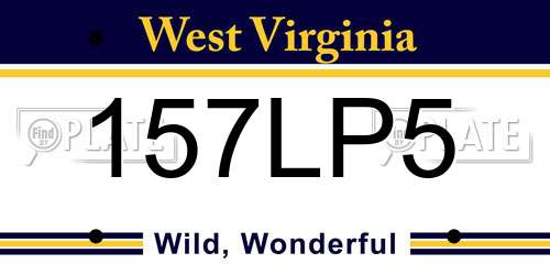 157LP5 West Virginia License Plate