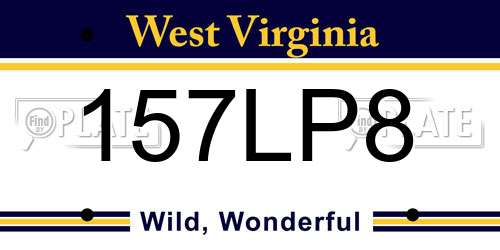 157LP8 West Virginia License Plate