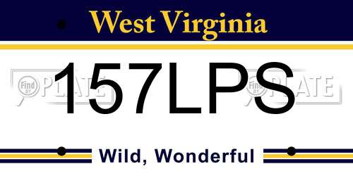 157LPS West Virginia License Plate