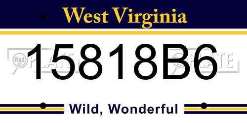 15818B6 West Virginia License Plate