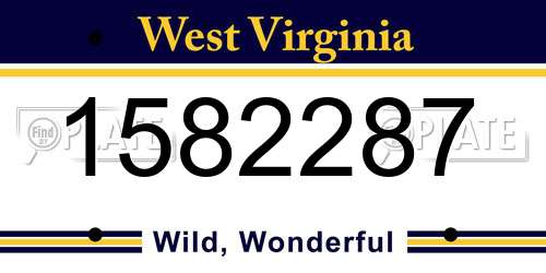 1582287 West Virginia License Plate
