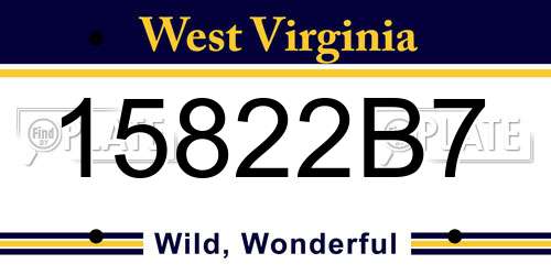 15822B7 West Virginia License Plate