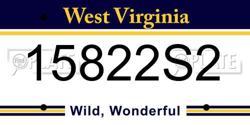 15822S2 West Virginia License Plate