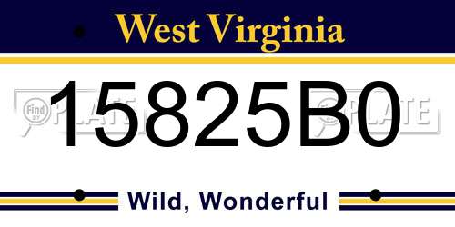 15825B0 West Virginia License Plate