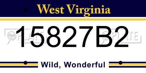15827B2 West Virginia License Plate