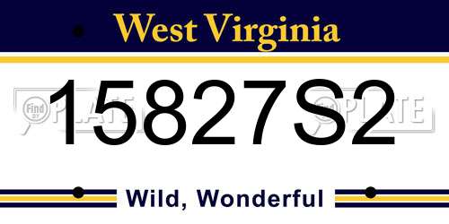 15827S2 West Virginia License Plate
