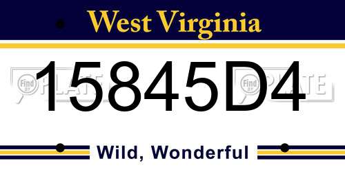 15845D4 West Virginia License Plate