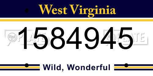 1584945 West Virginia License Plate