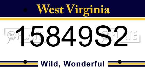 15849S2 West Virginia License Plate