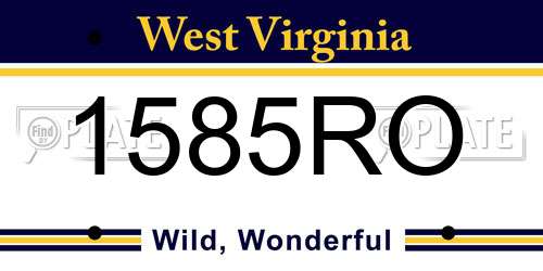 1585RO West Virginia License Plate