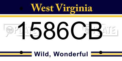 1586CB West Virginia License Plate