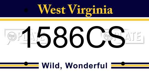 1586CS West Virginia License Plate