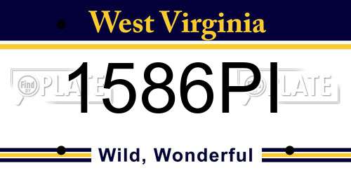 1586PI West Virginia License Plate