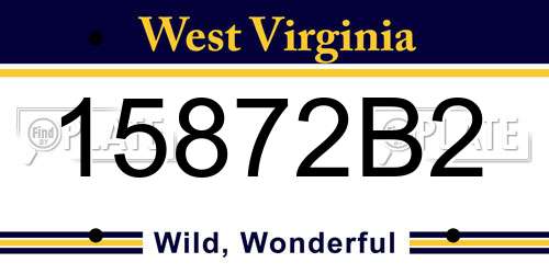 15872B2 West Virginia License Plate