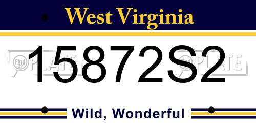 15872S2 West Virginia License Plate