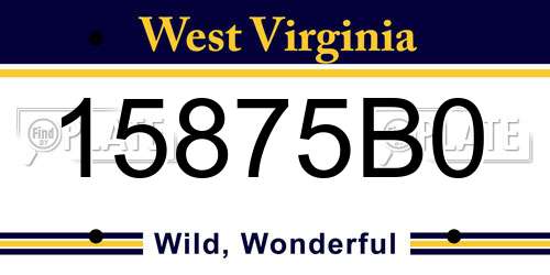 15875B0 West Virginia License Plate