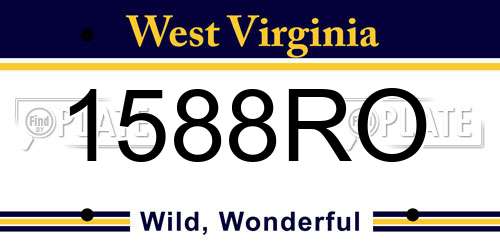 1588RO West Virginia License Plate