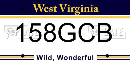 158GCB West Virginia License Plate