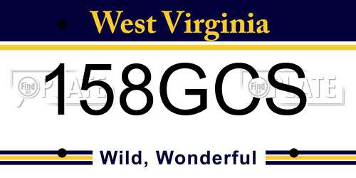 158GCS West Virginia License Plate
