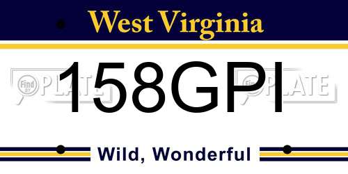 158GPI West Virginia License Plate