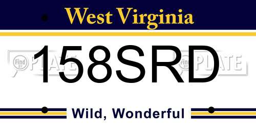 158SRD West Virginia License Plate