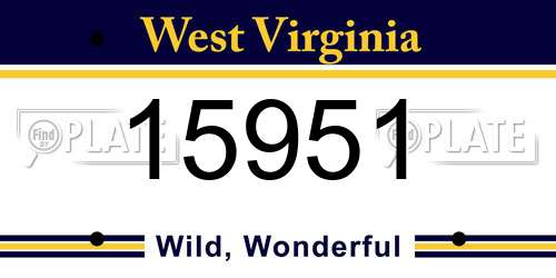 15951 West Virginia License Plate