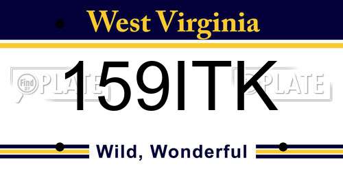 159ITK West Virginia License Plate