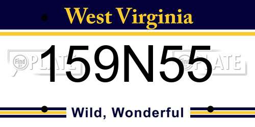 159N55 West Virginia License Plate