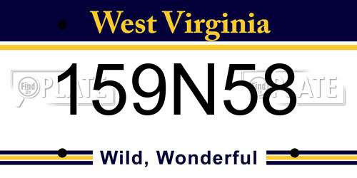 159N58 West Virginia License Plate