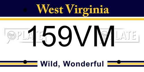 159VM West Virginia License Plate