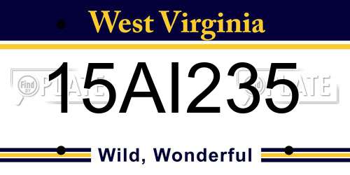 15AI235 West Virginia License Plate