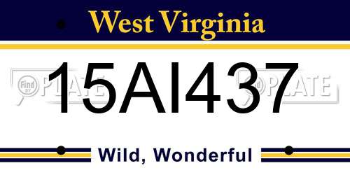 15AI437 West Virginia License Plate