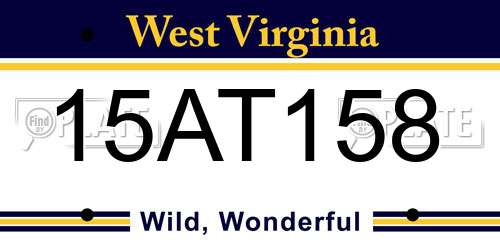 15AT158 West Virginia License Plate