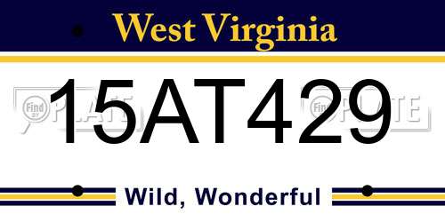 15AT429 West Virginia License Plate