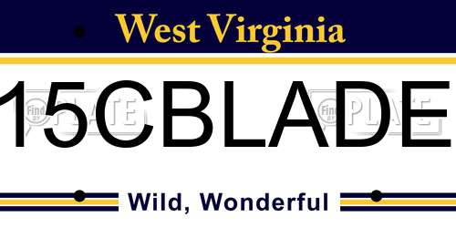15CBLADE West Virginia License Plate