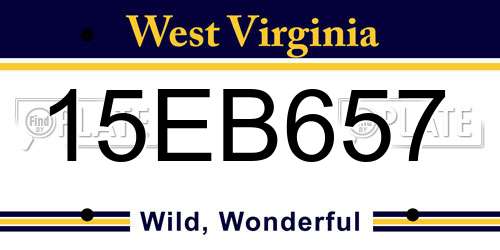 15EB657 West Virginia License Plate