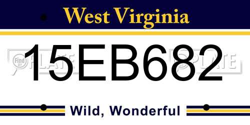 15EB682 West Virginia License Plate
