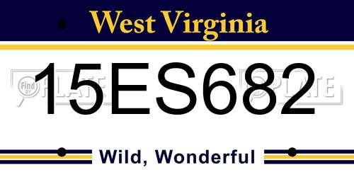 15ES682 West Virginia License Plate