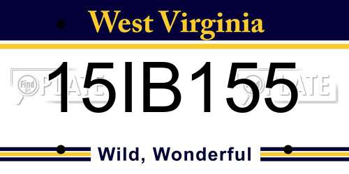 15IB155 West Virginia License Plate