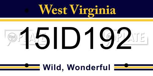 15ID192 West Virginia License Plate