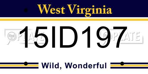 15ID197 West Virginia License Plate