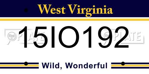 15IO192 West Virginia License Plate